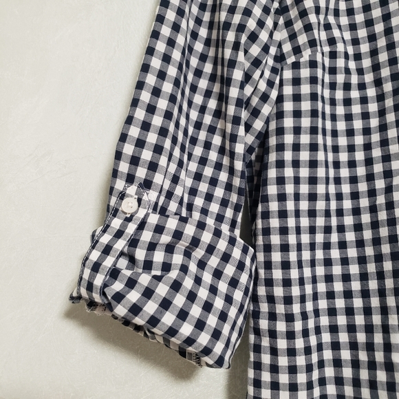 Tommy Hilfiger Classic Fit Black White Gingham Plaid Roll Tab Button Down Shirt - Picture 14 of 14